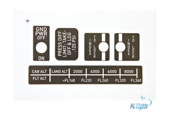 Boeing 737 FWD Overhead Nameplate Labels Set